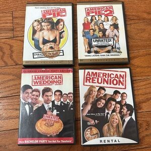 Set of 4 AMERICAN PIE DVD MOVIE LOT 1, 2, Wedding, Reunion universal